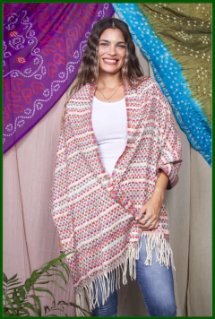 BUFANDAS DE LANILLA. TEJIDO TIPO TELAR CON FLECOS - comprar online