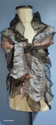 H39 - CHALINAS DE GASA, PLIZADA. DISEÑO ÚNICO - DICARLA MODA 