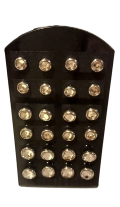 BLISTER DE 14 PARES DE AROS STRASS DE ACERO QUIRURGICO
