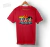 Camiseta vermelha com estampa das Meninas Super Poderosas levantando pesos, ideal para academia.
