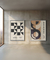 Conjunto 2 Quadros Decorativos Bauhaus Forma Marrom & Triangular