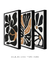 Conjunto 3 Quadros Decorativos Matisse Floral em Tons de Preto - loja online