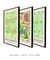 Conjunto 3 Quadros Decorativos Willian Morris Floral em Tons de Verde Classic - loja online