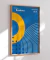Quadro Decorativo Bauhaus Azul com Linhas 1