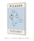 Imagem do Quadro Decorativo Picasso Gato em Tons Azuis