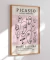 Quadro Decorativo Picasso Varias Faces em Tons Rosa