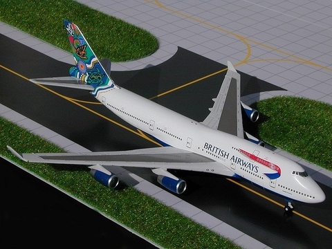 British Airways Boeing 747-400 G-BNLN 1:400 Gemini Jets (sin caja)