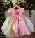 Vestido Infantil luxo Arco Íris Colorido na internet