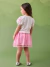 Conjunto Infantil MC Blusa e Saia Tule Poa Com Bordado Borboletas- Momi J6793 na internet