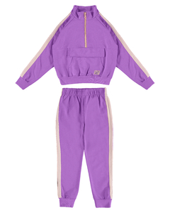Conjunto Moletom com Faixas Candy Colors