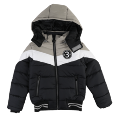 Jaqueta Puffer Recortes e Punho