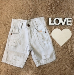 Bermuda Masculin Ripped Branca
