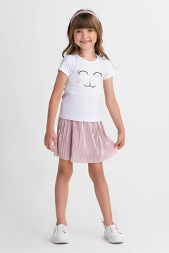 Conjunto Camiseta / Saia Plissada