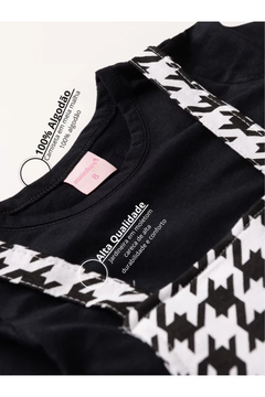 Imagem do Jardineira Pied Poule Pantacourt + Camiseta