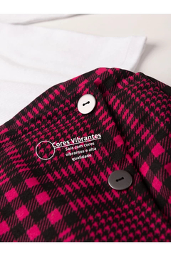 Imagem do Conjunto Camiseta + Saia Xadrez Assimétrica