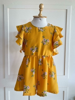 Macaquinho Floral Mostarda - loja online
