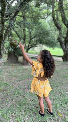 Macaquinho Floral Mostarda - Malta