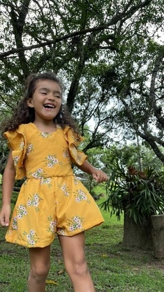 Macaquinho Floral Mostarda na internet