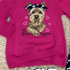Conjunto Kyly Moletom Cachorro com faixinha Pink - comprar online
