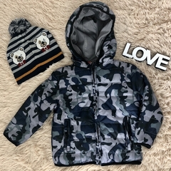 Jaqueta Puffer Camuflado Azul