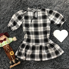 Vestido Xadrez manga 3/4 - comprar online