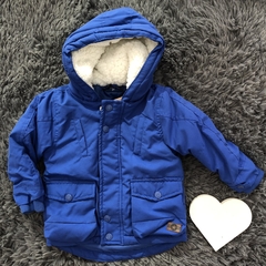 Jaqueta Puffer com pele e bolsos Azul Royal