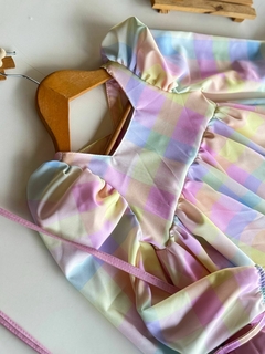 Vestido Manga Longa Xadrez Candy Collors na internet
