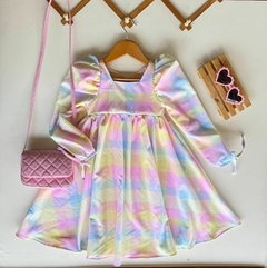 Vestido Manga Longa Xadrez Candy Collors - comprar online