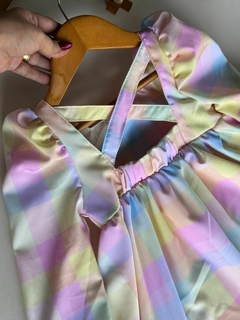 Vestido Manga Longa Xadrez Candy Collors - loja online