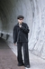 Pleated textile pants
