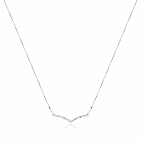 Colar V Cravejado Cristal