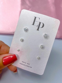 Trio de Brinco de Zircônia Estrela na internet