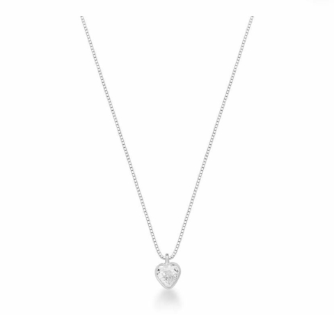 Colar Ponto de luz Coração Cristal