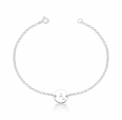 Pulseira Placa Inicial com Coração Vazado