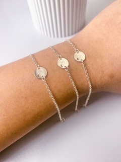 Pulseira Placa Inicial com Coração Vazado - Encantada Pratas 