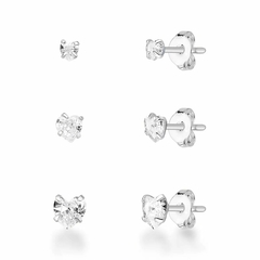 Brinco de Trio de Zircônia Coração - comprar online