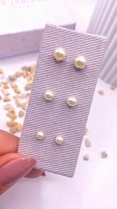 Brinco Trio de Perolas