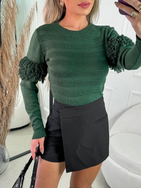 Blusa Tricot Com Franja