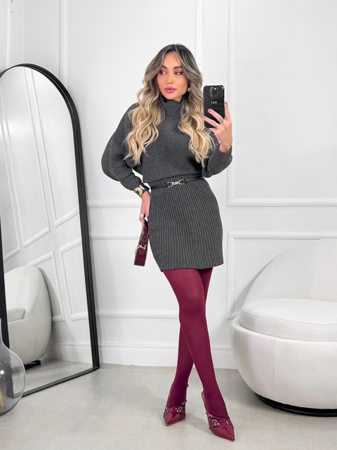 Conjunto Blusa Saia Tricot