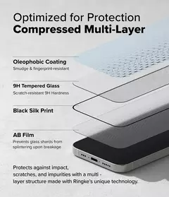 Vidrio templado Ringke Easy Slide iPhone 13/ 13 Pro/ 14/ 16e (x2) en internet