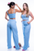 Conjunto de Calça e Cropped Azul bebê - comprar online