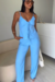 Conjunto de Calça e Blusa Três Laços Azul