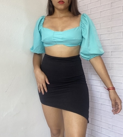 Cropped Ayla azul na internet