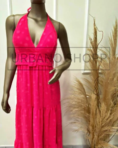 Vestido Longo Pink c/ Cinto (Tam M) US441