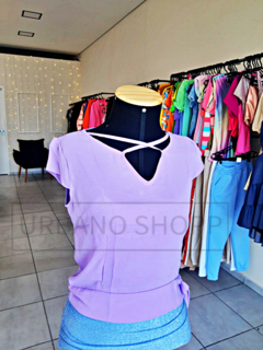 Blusa Lilás com Amarração Lateral (Tam M) US368 na internet
