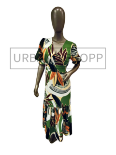 Vestido Longo Estilo Tropical c/ Estampas (tam U) US310 - loja online