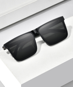 Óculos de Sol Retangular Minimalista Uv400 Preto - Urbano Shopp