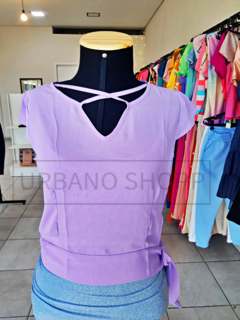 Blusa Lilás com Amarração Lateral (Tam M) US368 - comprar online