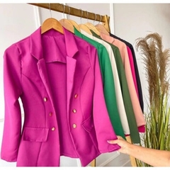 Blazer Feminino Alfaiataria Social Botão Tendência Rosa (Tam: U) US270
