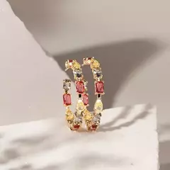 ARGOLA PEDRAS - BANHOU OURO 18K